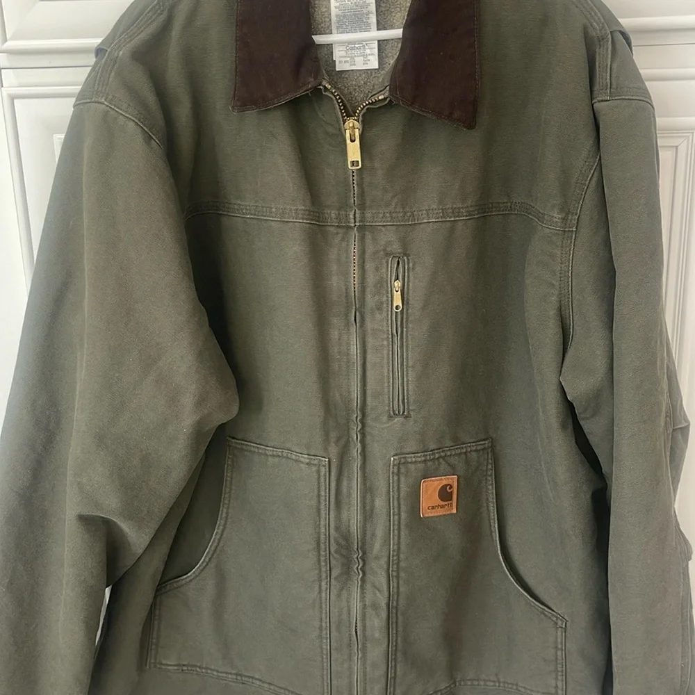 Carhartt  RN # C61 Green Coat Jacket Size 2XL Tall cotton Duck 14806 - Picture 12 of 16